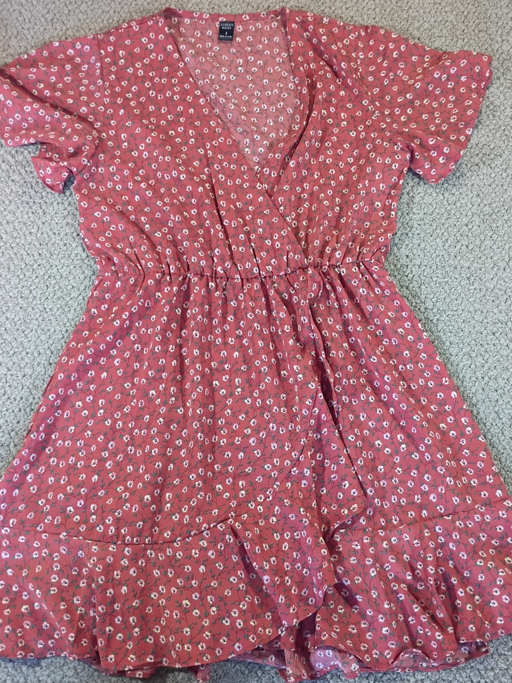 Emery Rose Floral Rust-Pink Blouse S